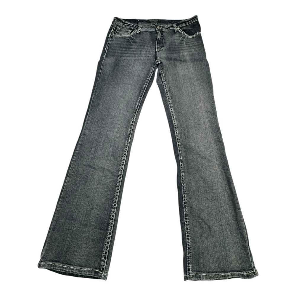Skyanne Anne‎ Women's Bootcut Jeans Embellished Pockets Blue Size 34 Reg